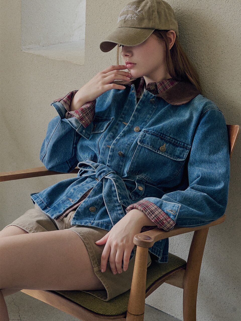 Belted denim jacket_2 Colors