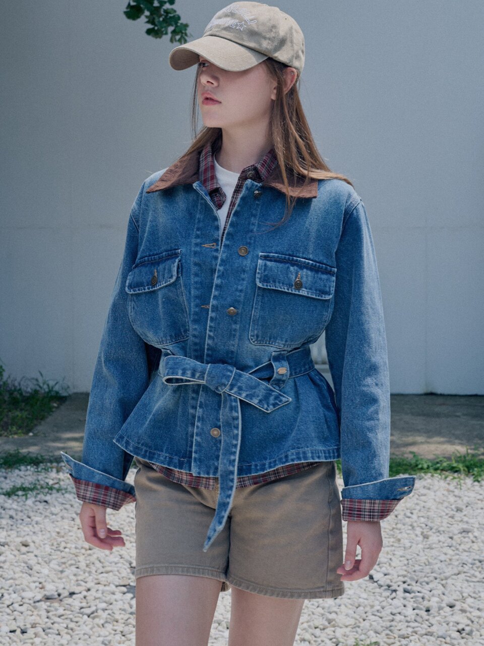 Belted denim jacket_2 Colors