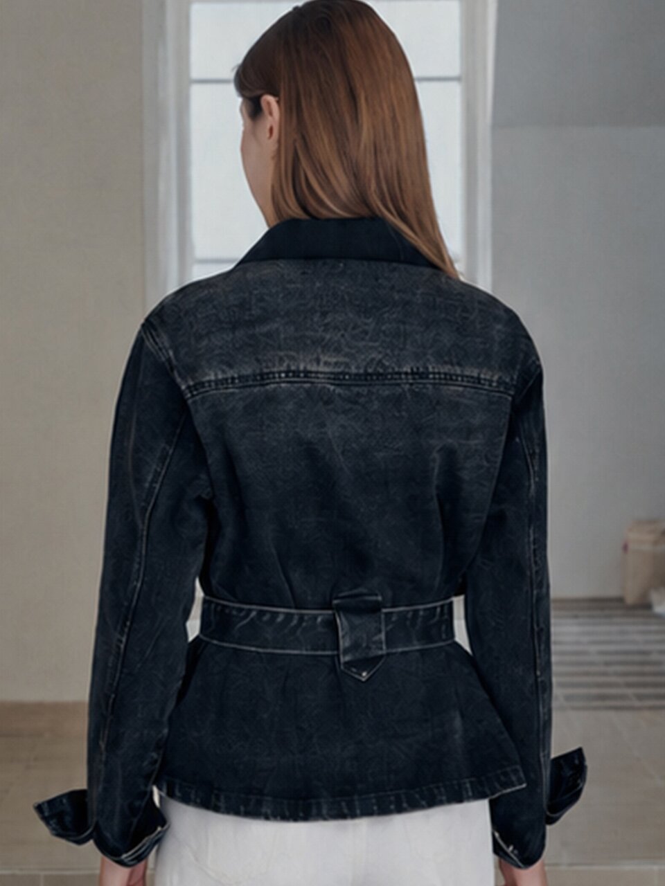 Belted denim jacket_2 Colors