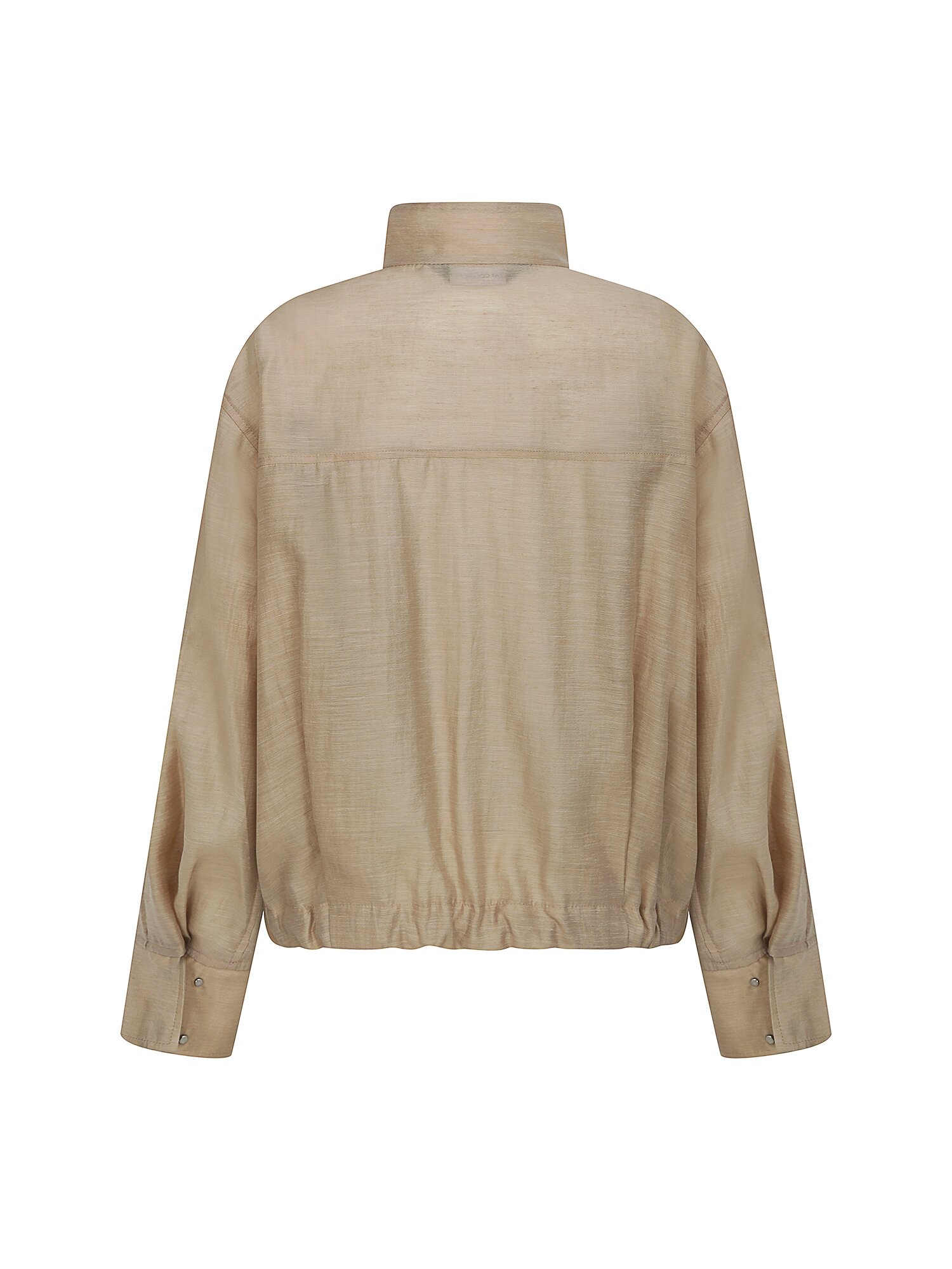 루즈핏 포켓 스트링 하이넥 점퍼 (BEIGE)
