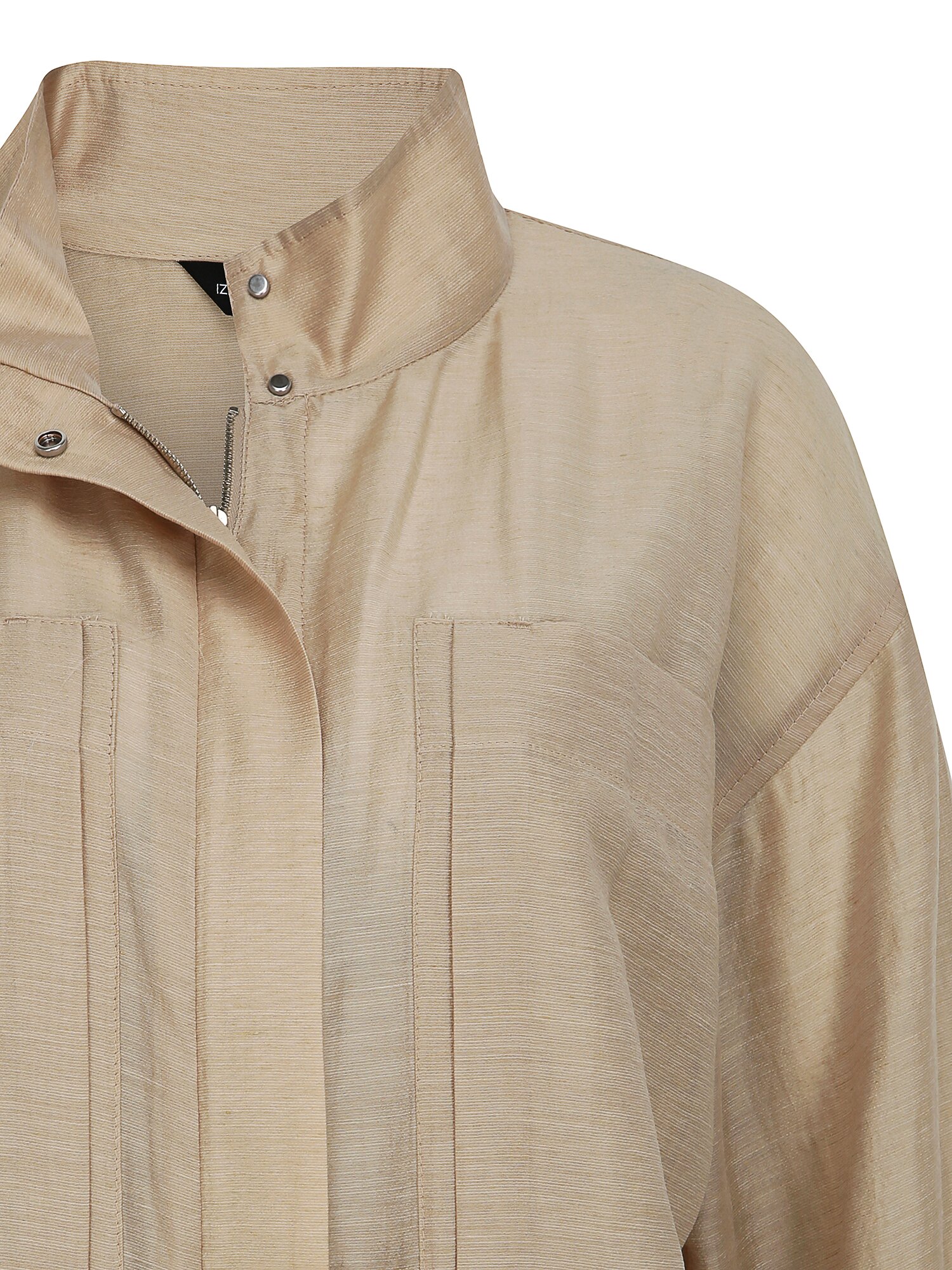 루즈핏 포켓 스트링 하이넥 점퍼 (BEIGE)
