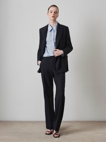 포멀 울 히든 부츠컷 팬츠 