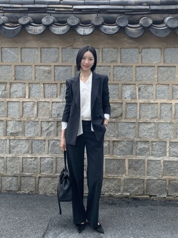 포멀 울 히든 부츠컷 팬츠 