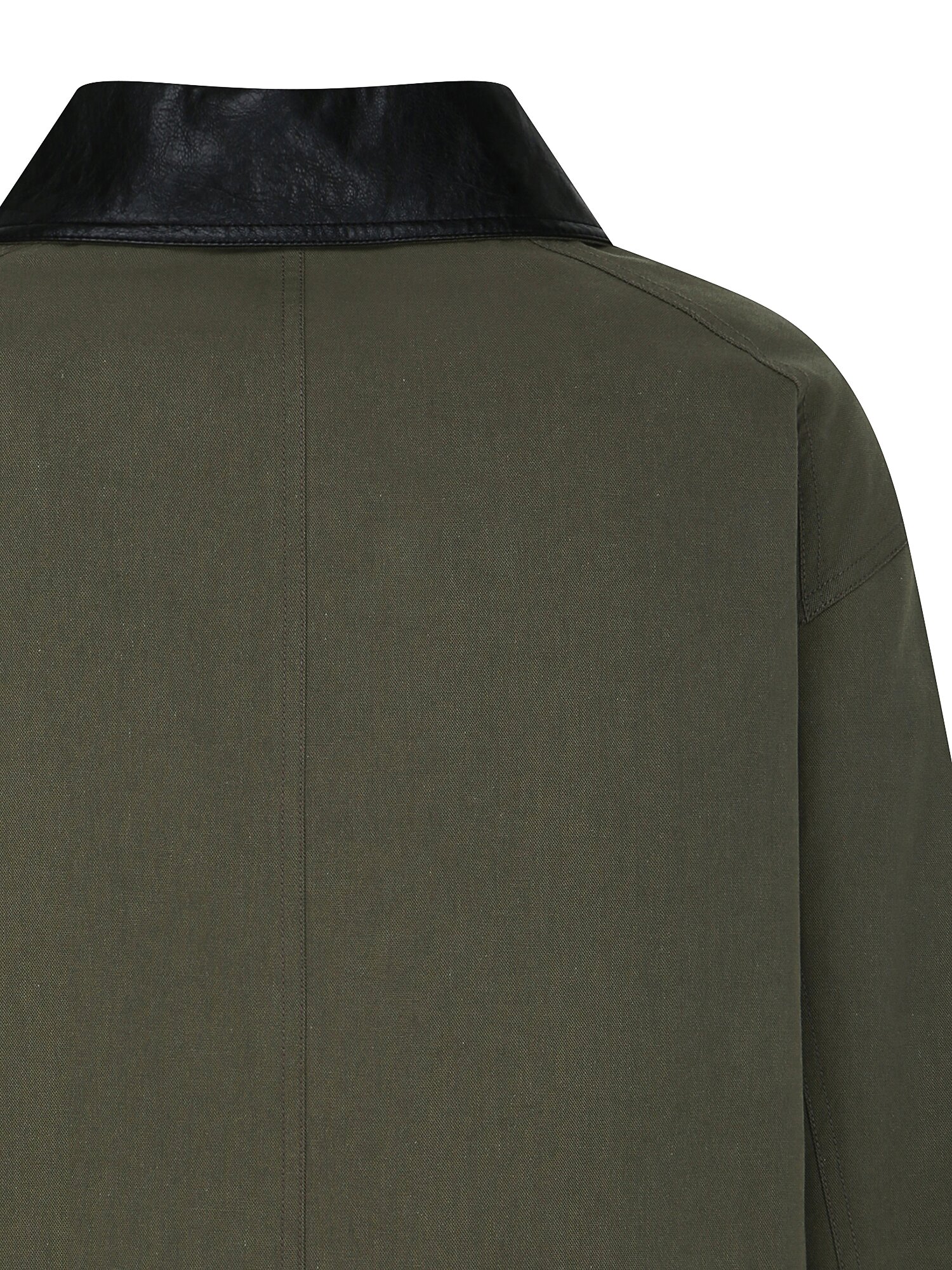 코튼 레더 칼라 사파리 재킷 (KHAKI)