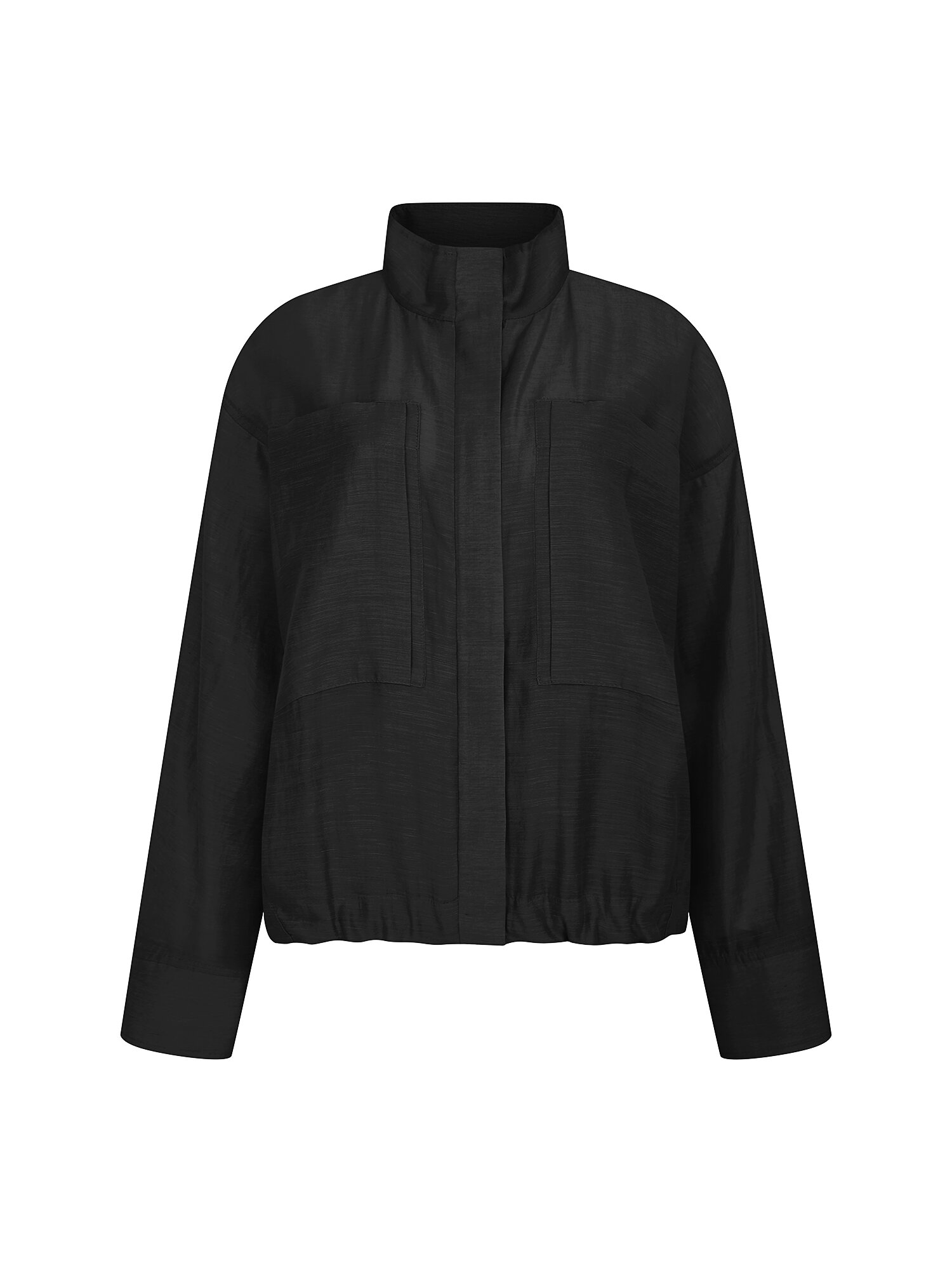 루즈핏 포켓 스트링 하이넥 점퍼 (DARK GREY)