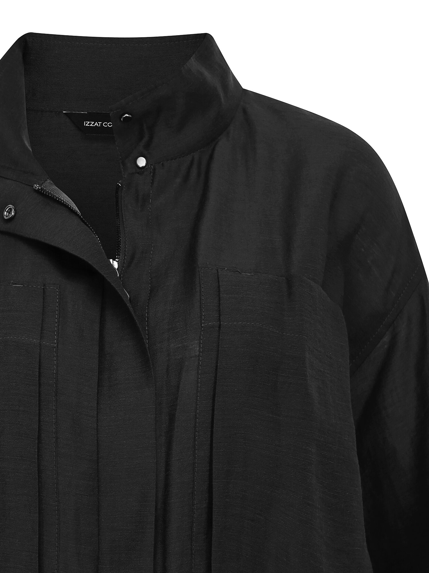 루즈핏 포켓 스트링 하이넥 점퍼 (DARK GREY)