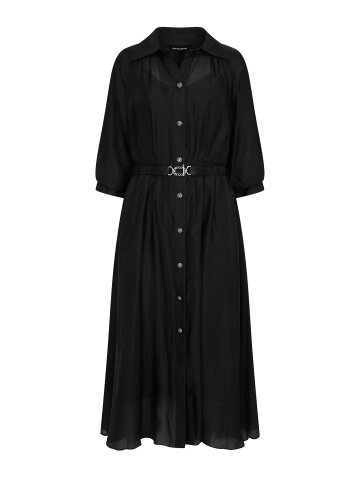 시스루 셔츠 원피스 +이너 세트 (BLACK)