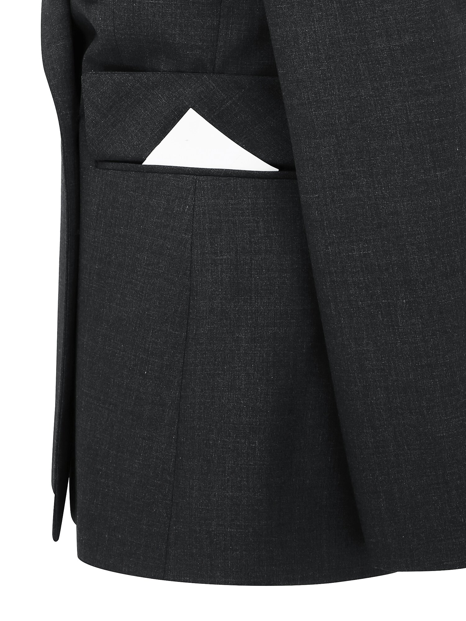 포멀 울 피크드 라펠 더블 재킷 (DARK GREY)