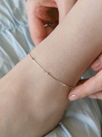 Aveline Silver Ball Chain Anklet (925 Silver)
