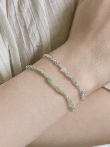 Aube Two-Tone Crystal Bead Bracelet (925 Silver Detail)