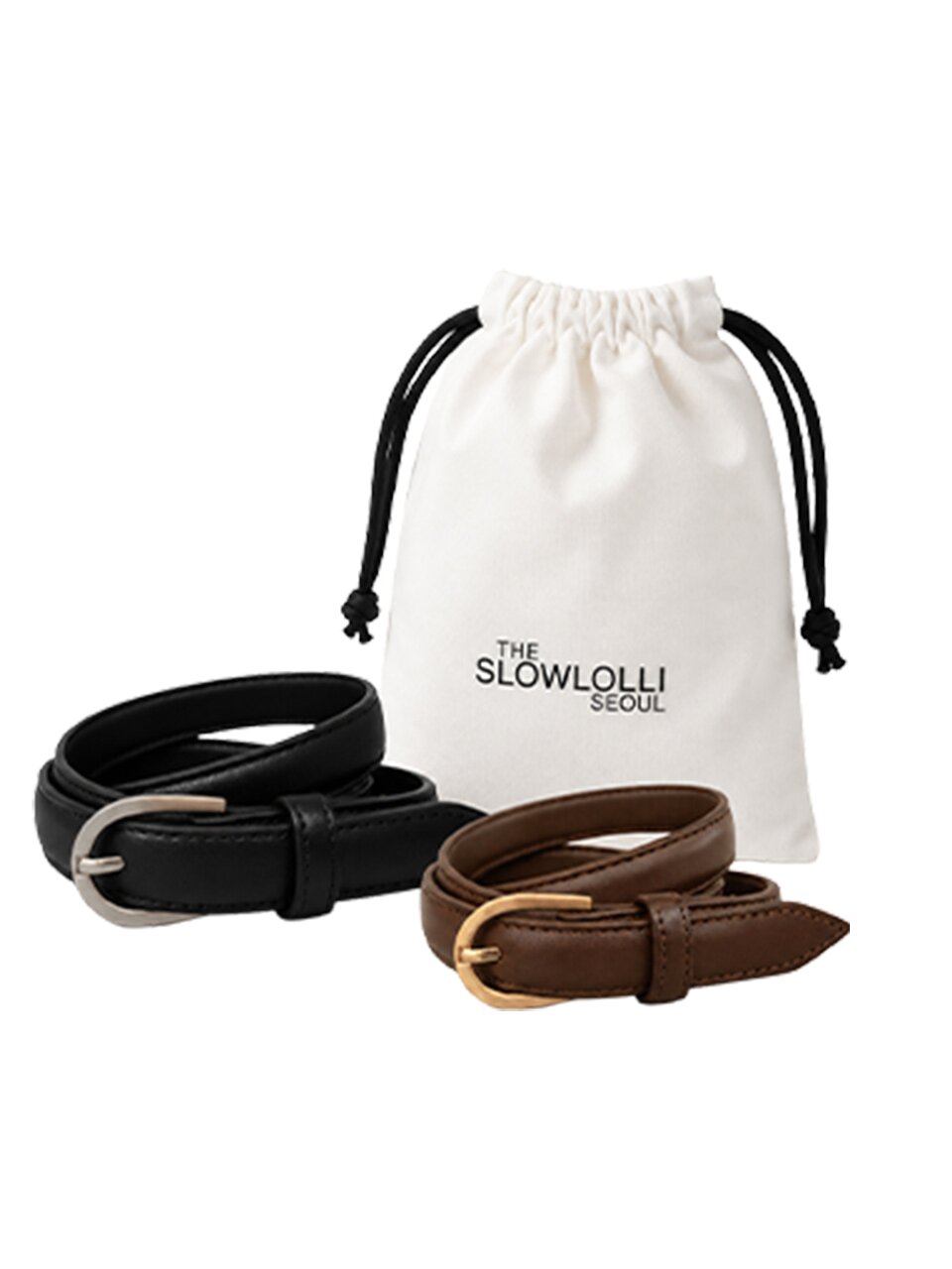 Basic slim leather belt_2 Colors