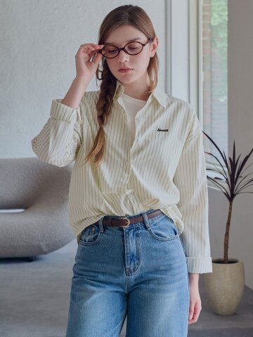 Pinstripe long back shirt_2 Colors