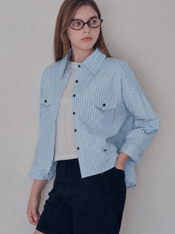 Cielo crop stripe shirt_4 Colors