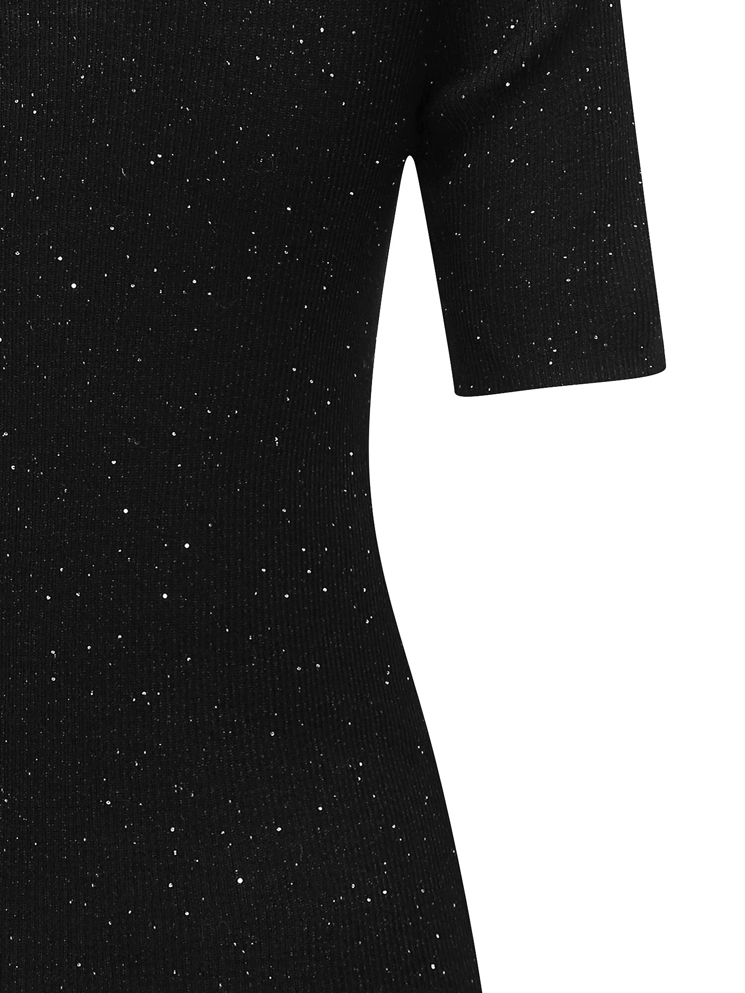 울 글리터 스퀘어넥 풀오버 니트 (BLACK)