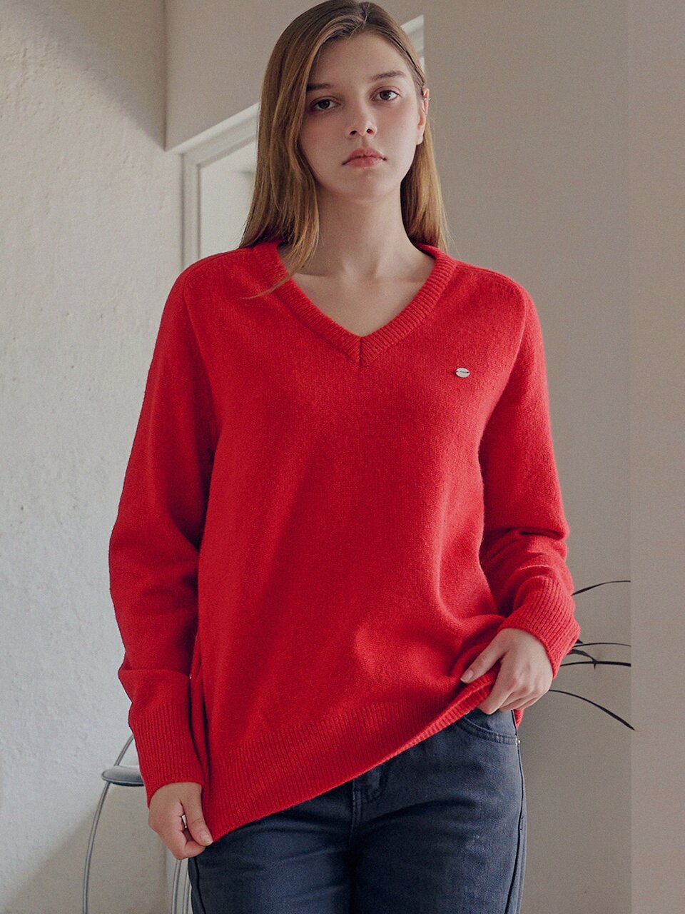 [민주 PICK] Superfine merino wool v-neck knit_4 Colors