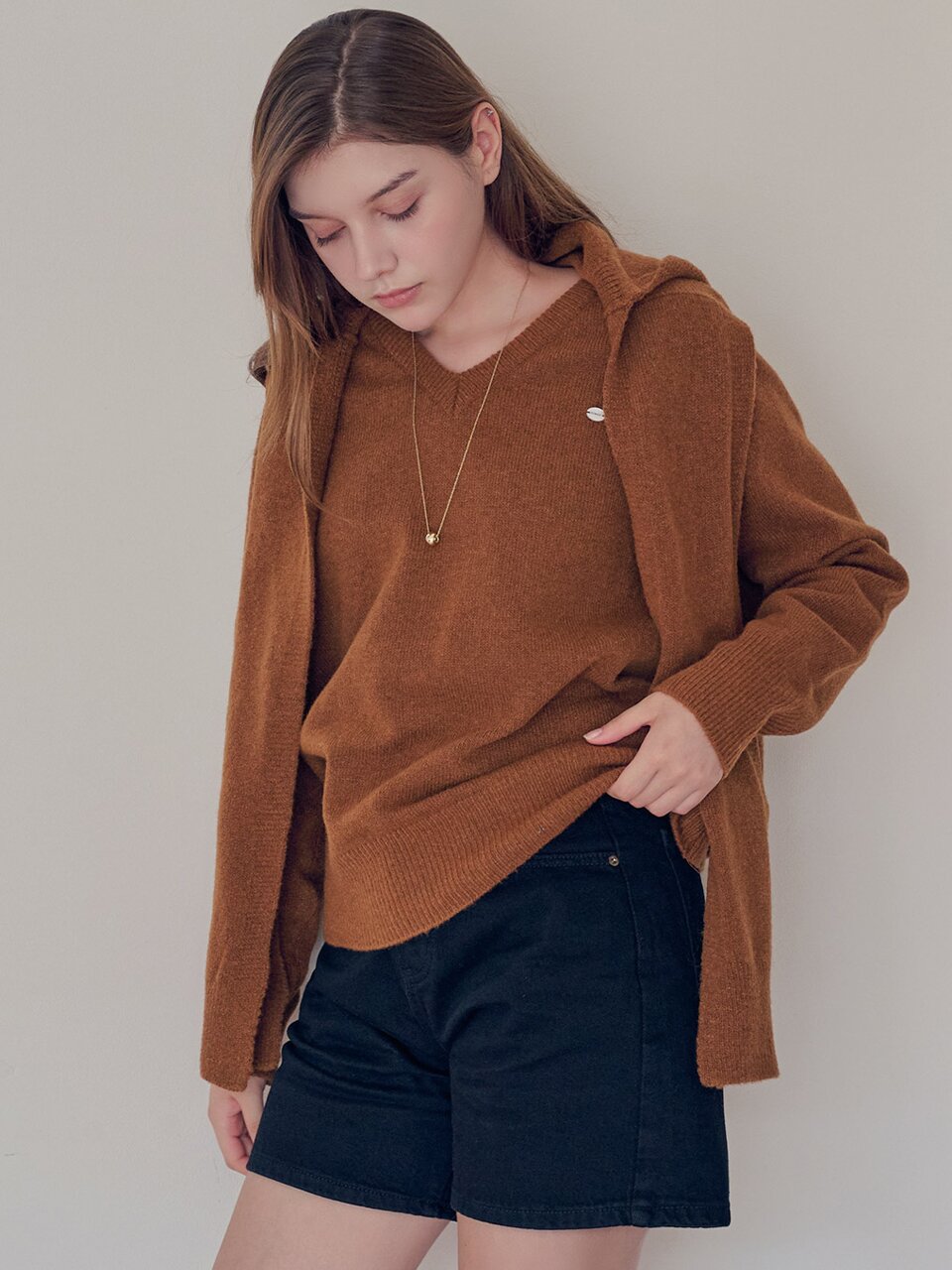 [민주 PICK] Superfine merino wool v-neck knit_4 Colors