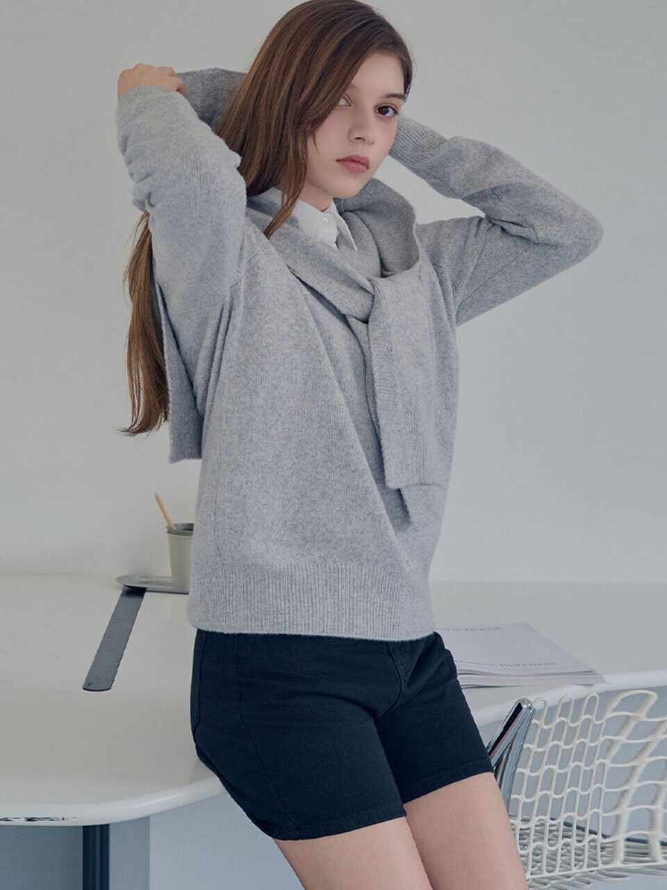 [민주 PICK] Superfine merino hood shawl_4 Colors