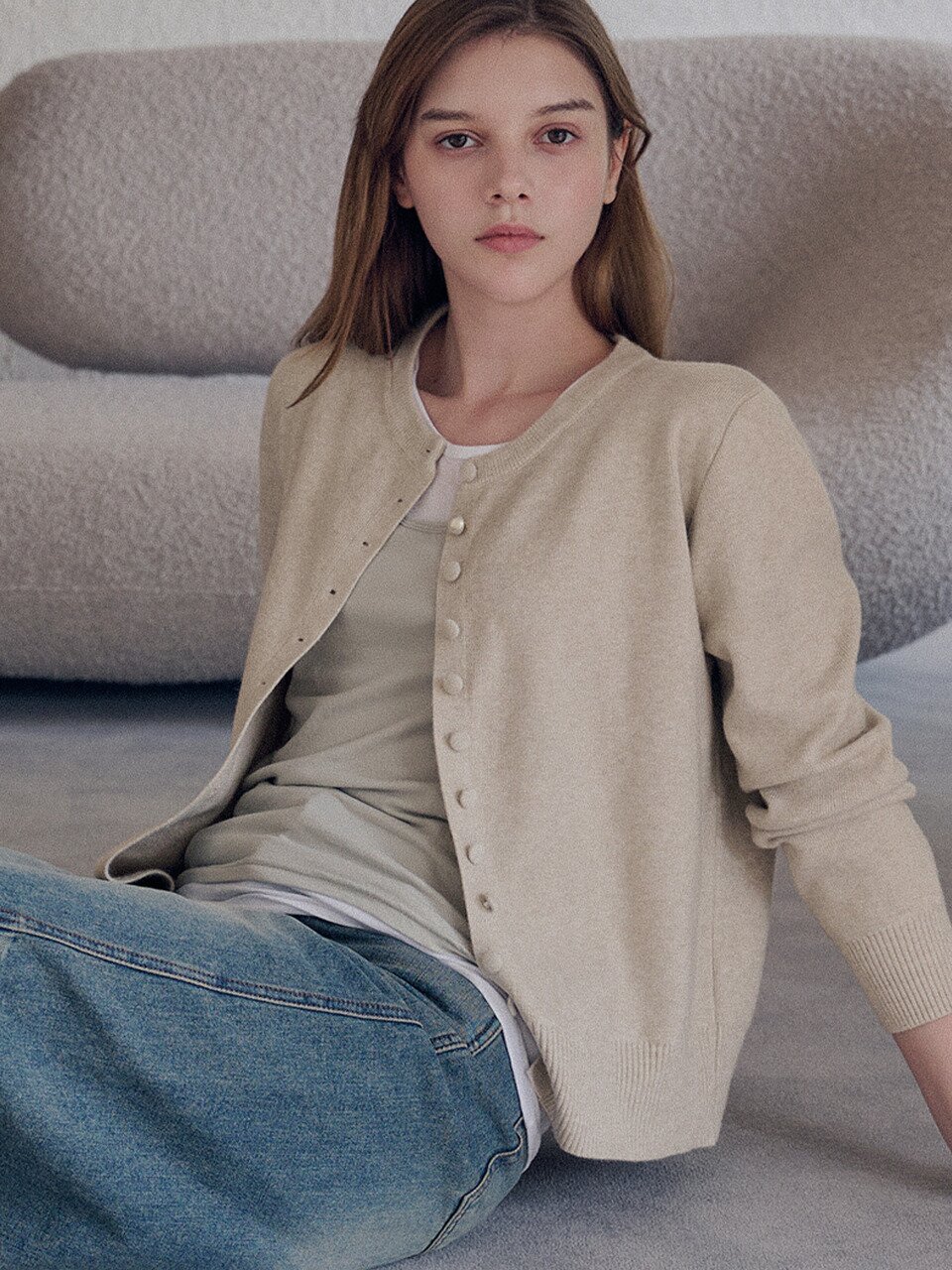 Henley button cardigan_4 Colors