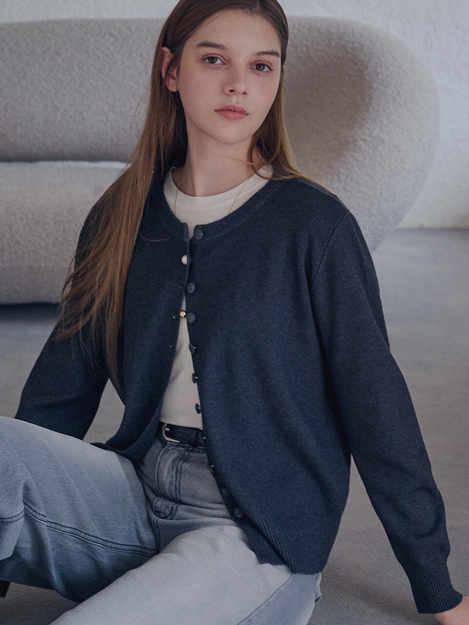 Henley button cardigan_4 Colors