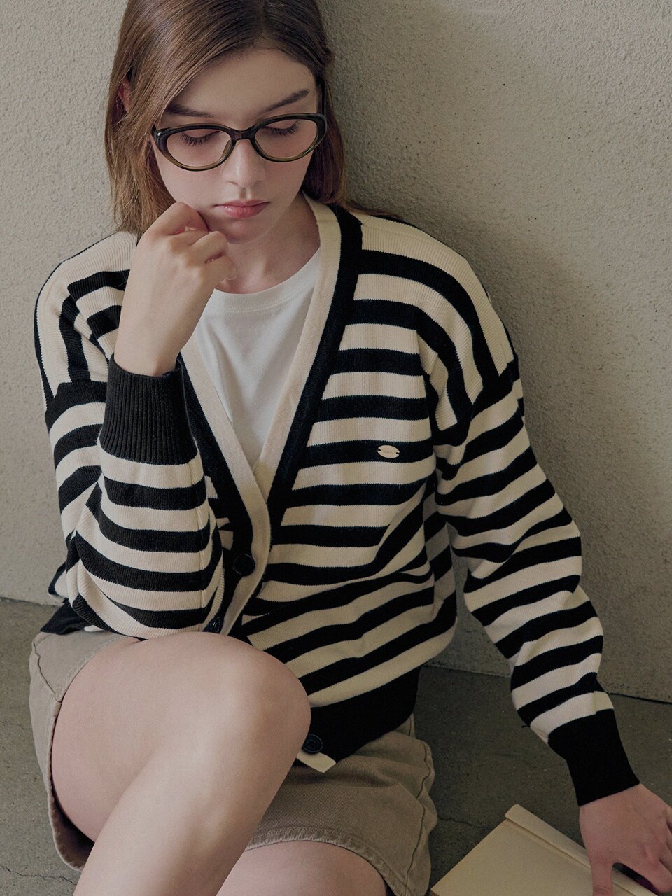 Stripe raglan cardigan_2 Colors