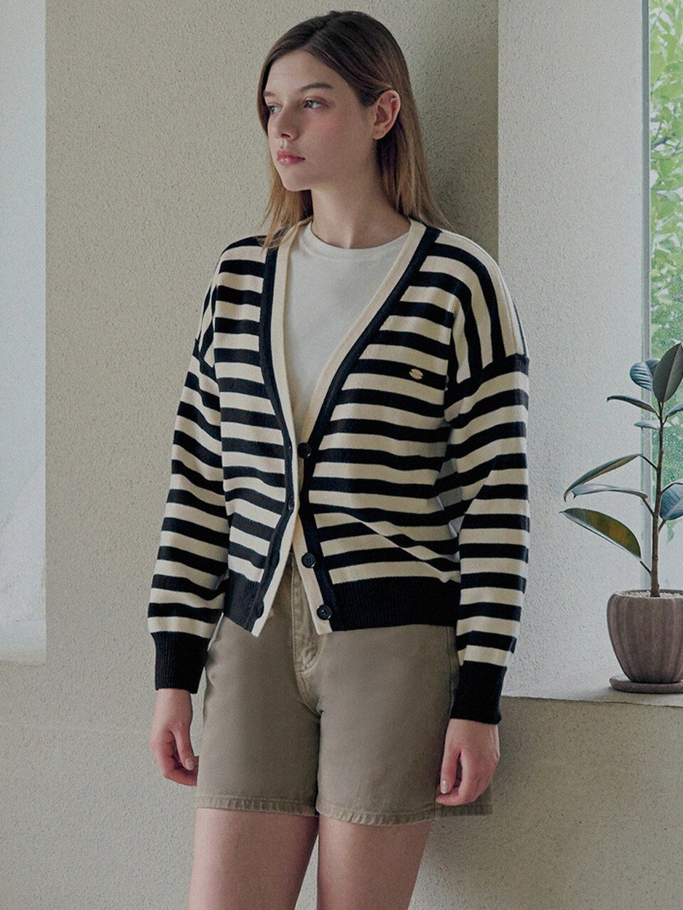 Stripe raglan cardigan_2 Colors