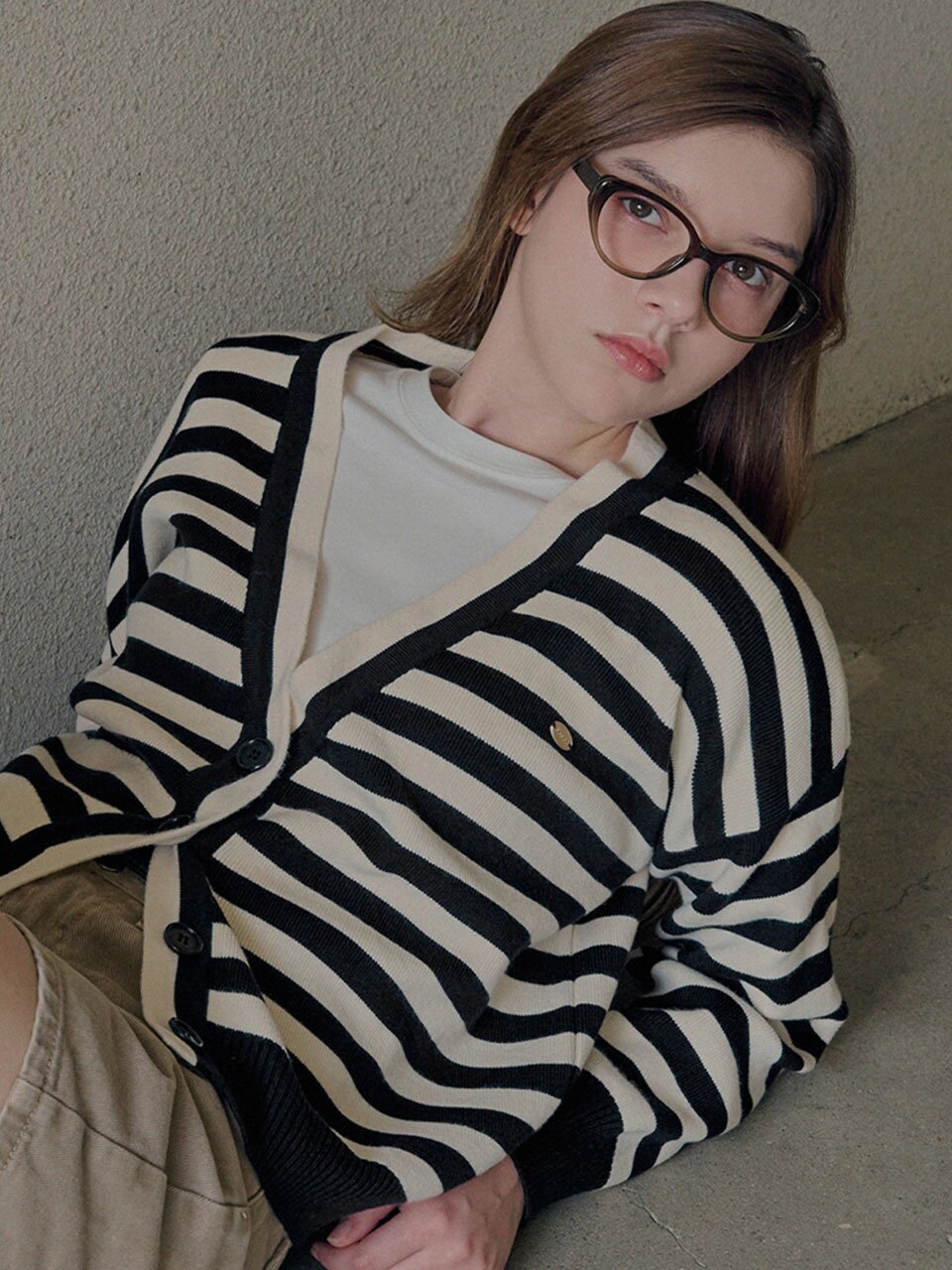 Stripe raglan cardigan_2 Colors