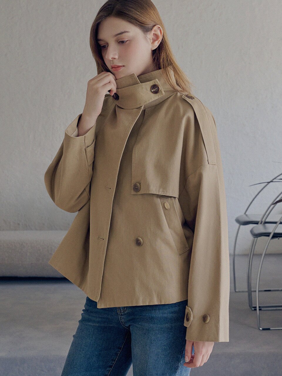 High neck half jacket_2 Colors