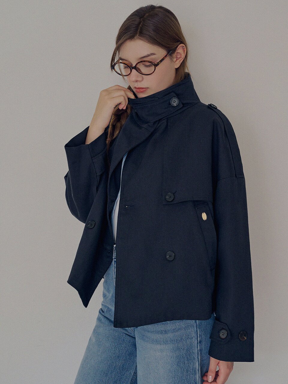 High neck half jacket_2 Colors