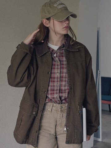Leto pocket work jacket - Brown