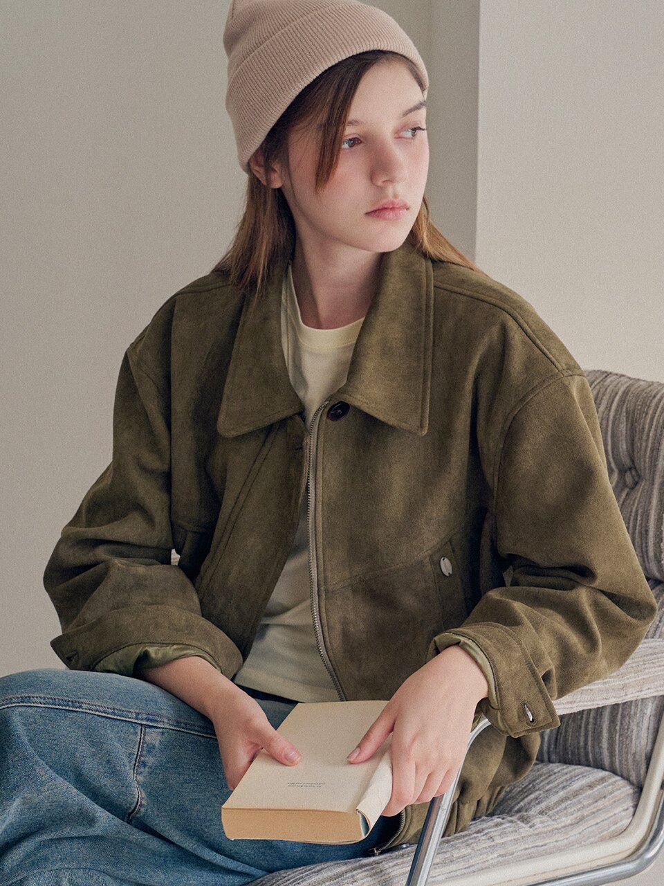 Classic suede blouson_2 Colors
