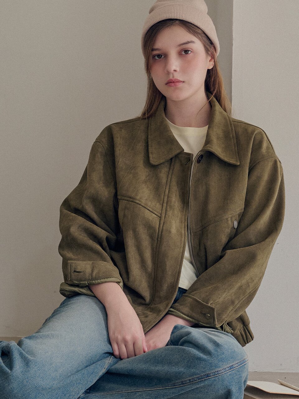 Classic suede blouson_2 Colors
