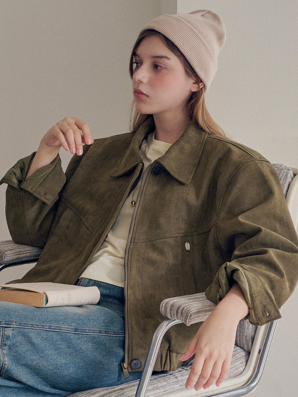 Classic suede blouson_2 Colors