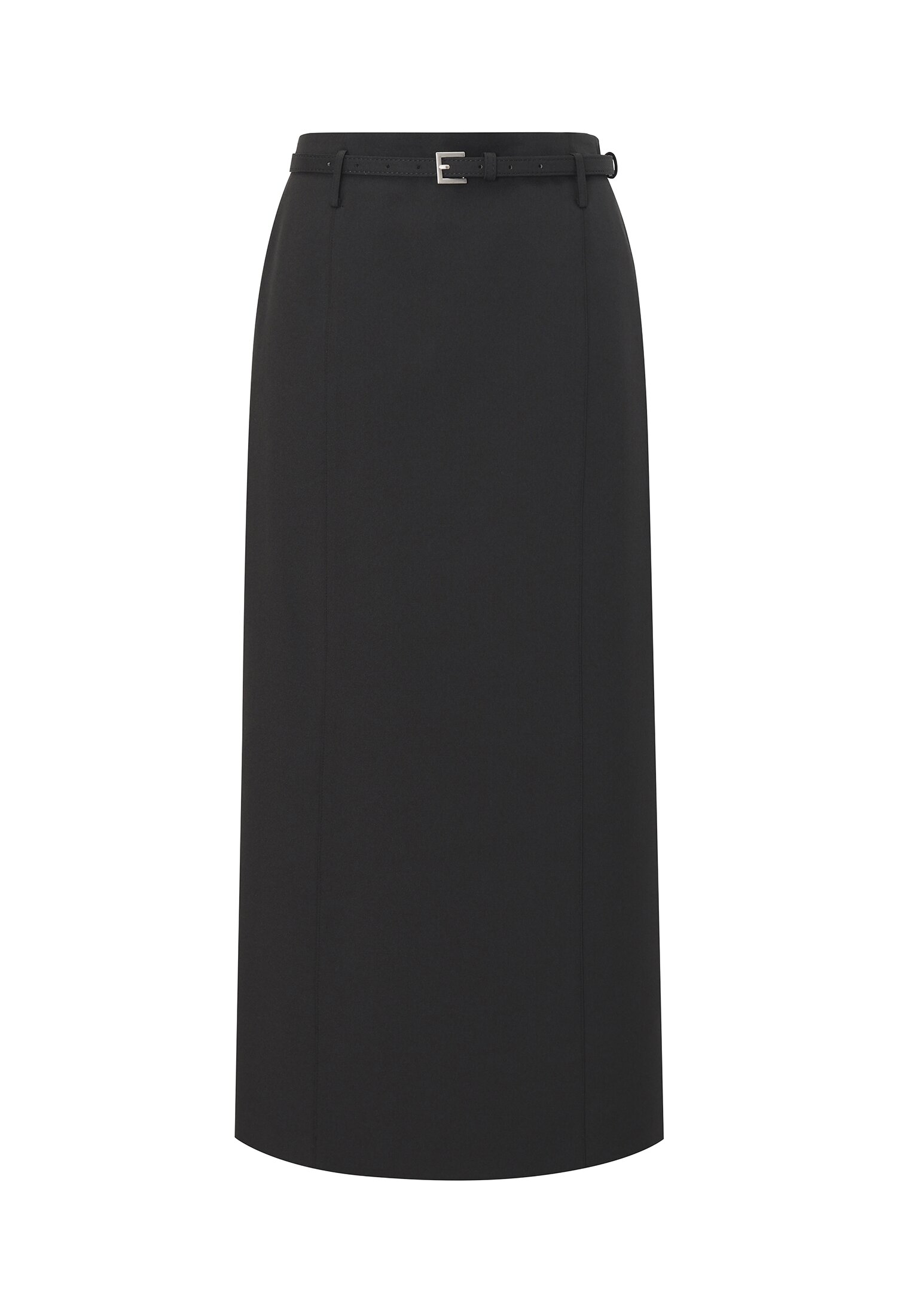 모던 슬림 롱 벨트 스커트  (BLACK)
