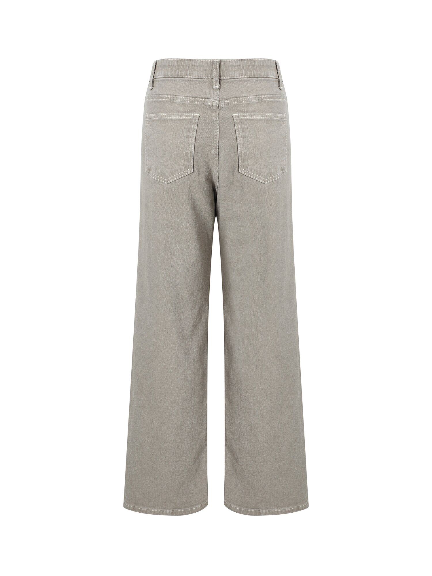 워싱 히든 밴딩 세미 와이드 데님 팬츠 (TAUPE GREY)