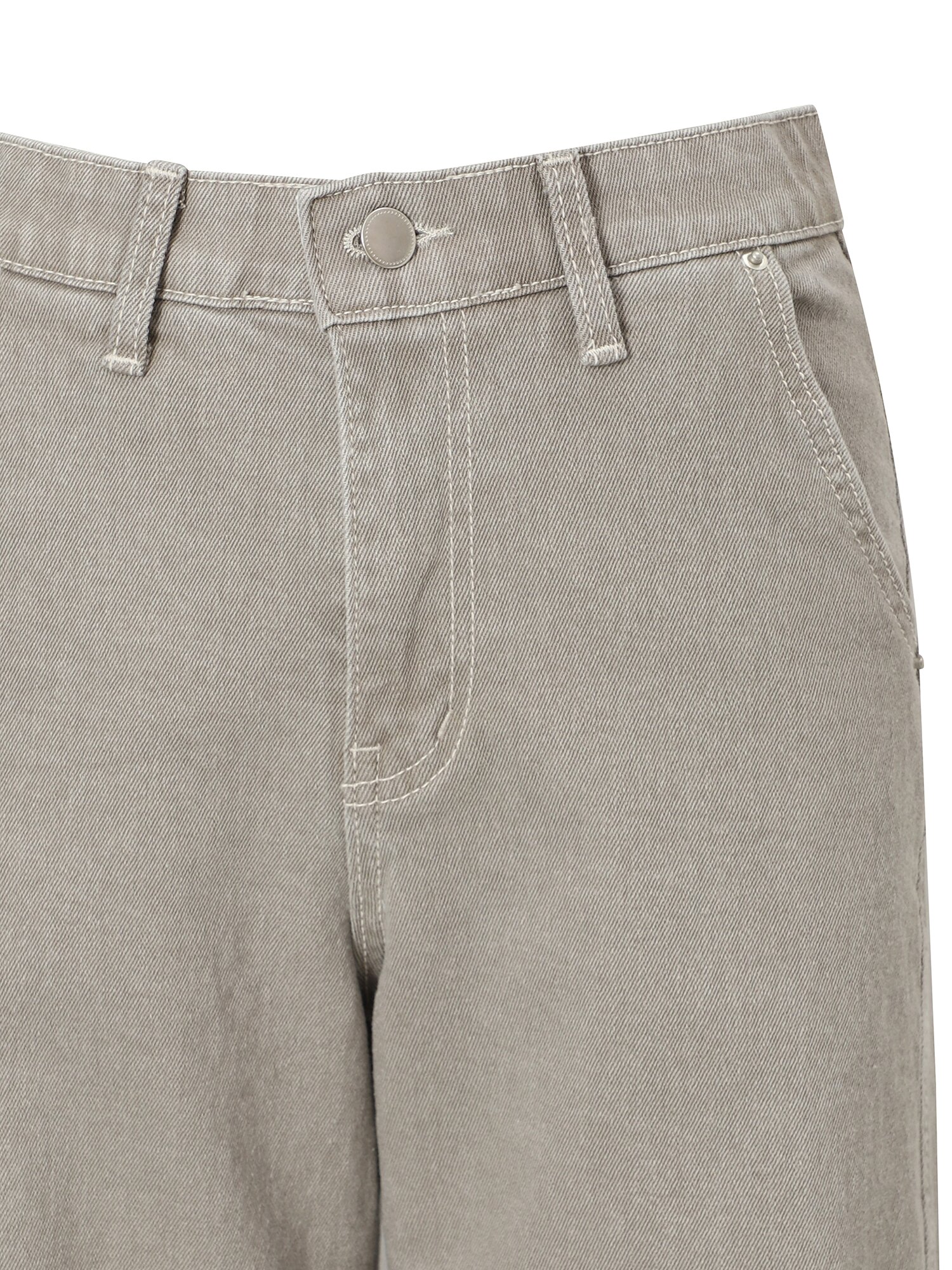 워싱 히든 밴딩 세미 와이드 데님 팬츠 (TAUPE GREY)