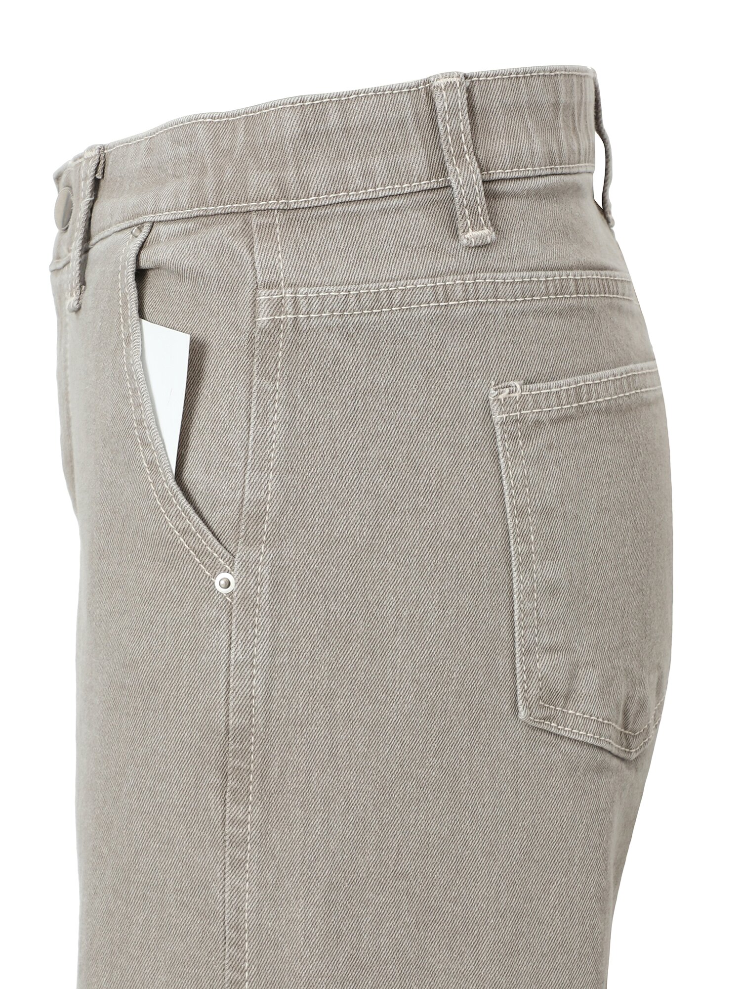 워싱 히든 밴딩 세미 와이드 데님 팬츠 (TAUPE GREY)