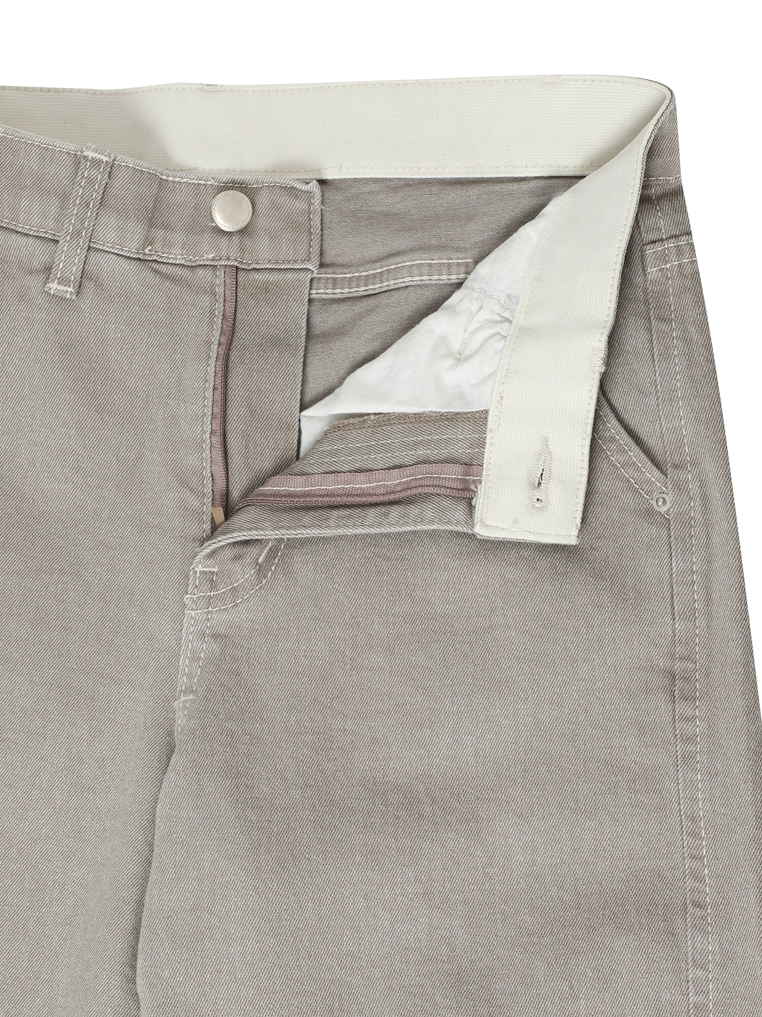워싱 히든 밴딩 세미 와이드 데님 팬츠 (TAUPE GREY)
