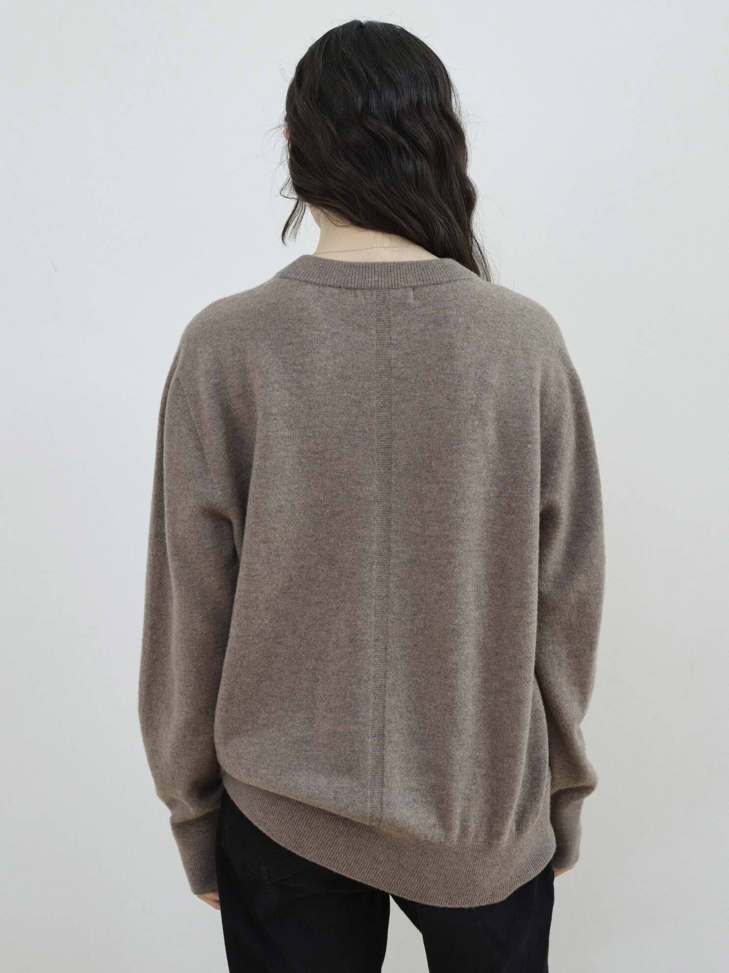 Superfine Merino Wholegarment Crewneck Knit_MOCHA MOUSSE