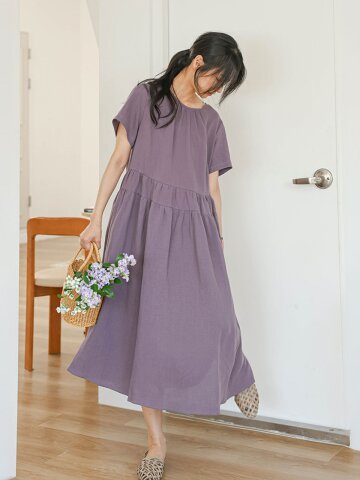 LS_Back ribbon maxi dress