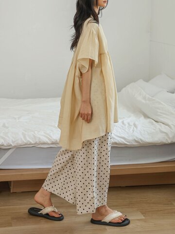 LS_Wide polka dot pants