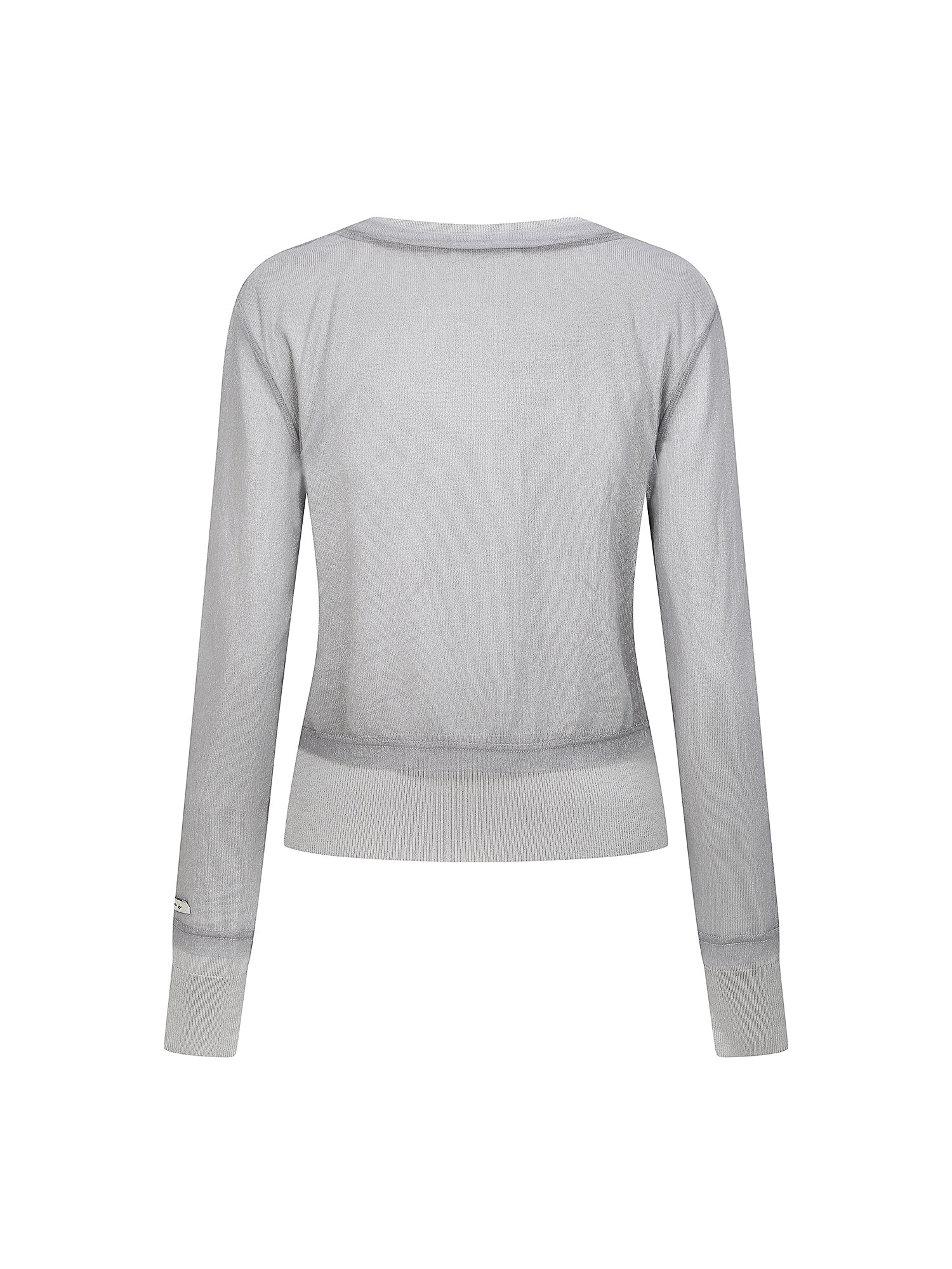 메시 레이어 라운드넥 가디건 (GREY)