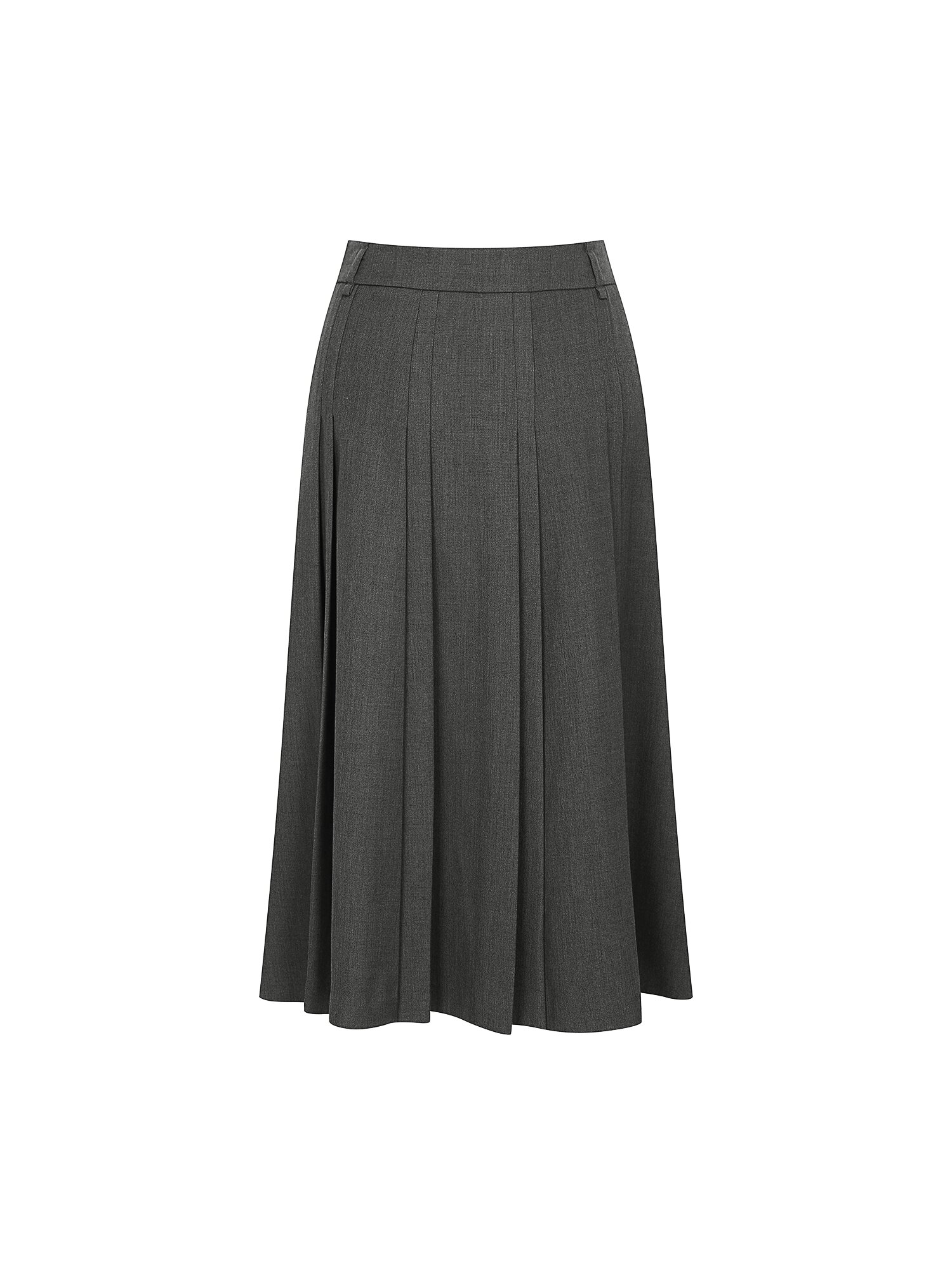 포멀 플리츠 미디 스커트 (DARK GREY)