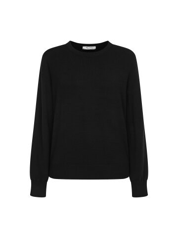 베이직 라운드넥 풀오버 니트 (BLACK)