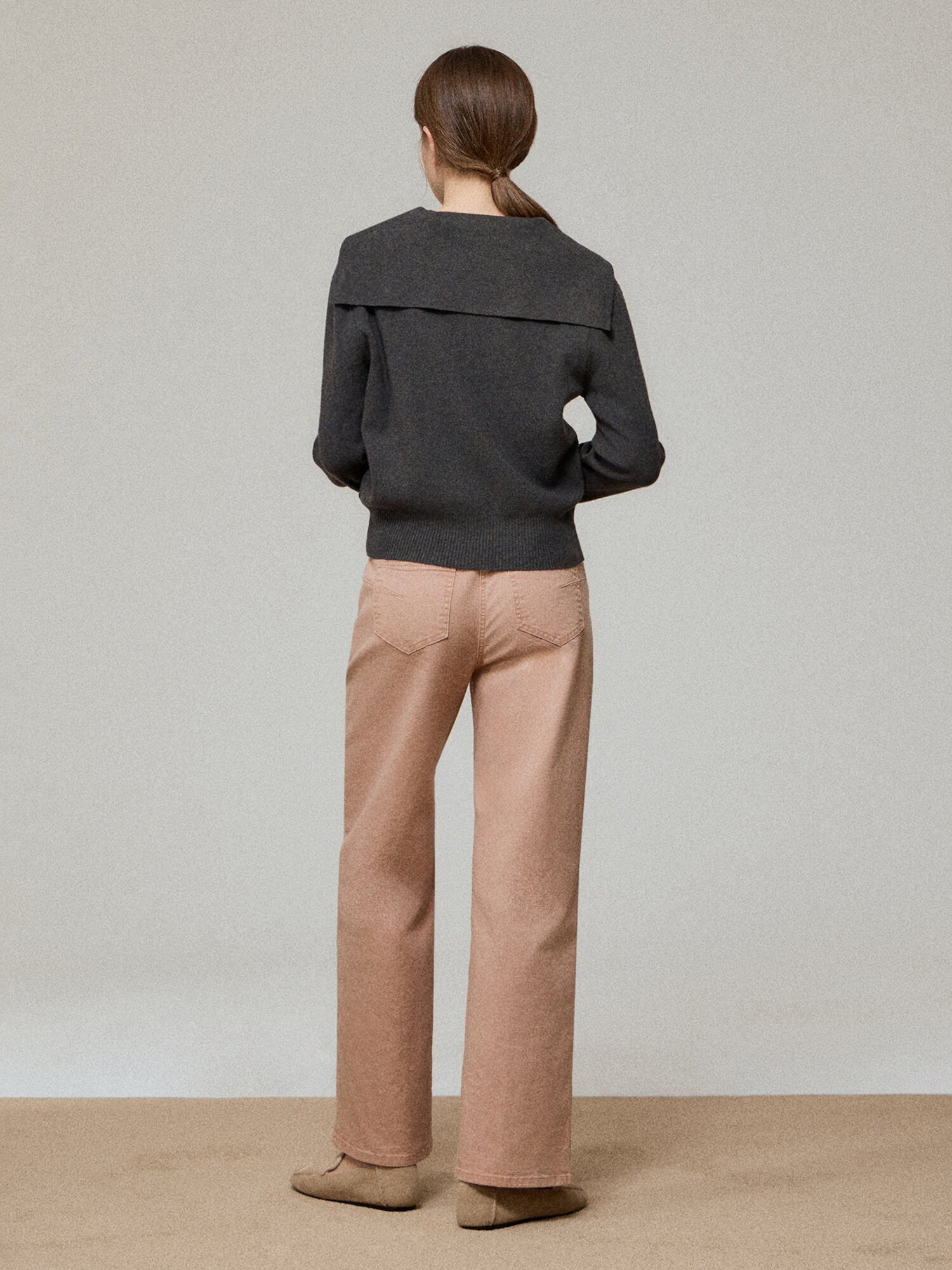 세일러 칼라 투웨이 집업 가디건 (DARK GREY)