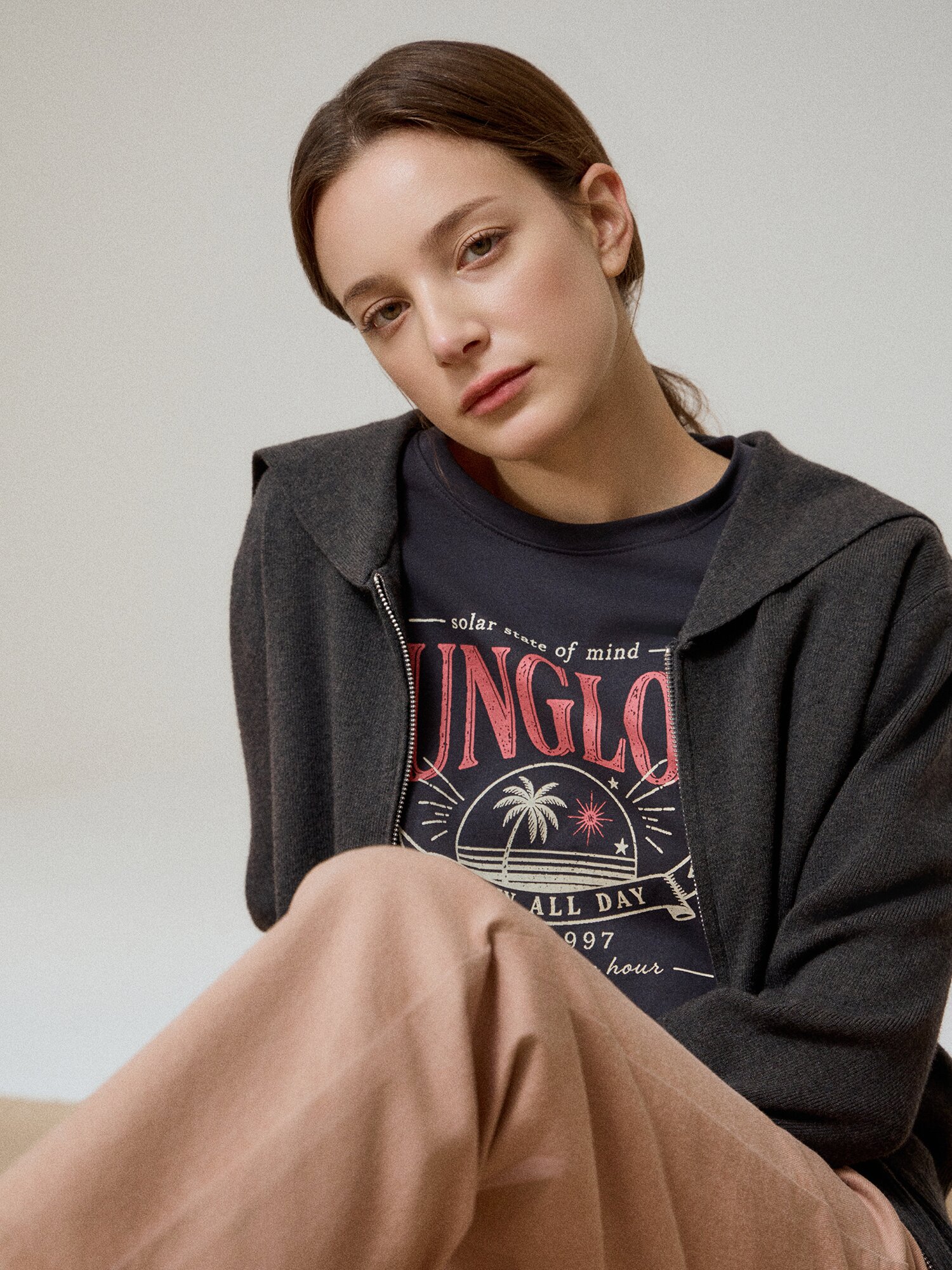 세일러 칼라 투웨이 집업 가디건 (DARK GREY)