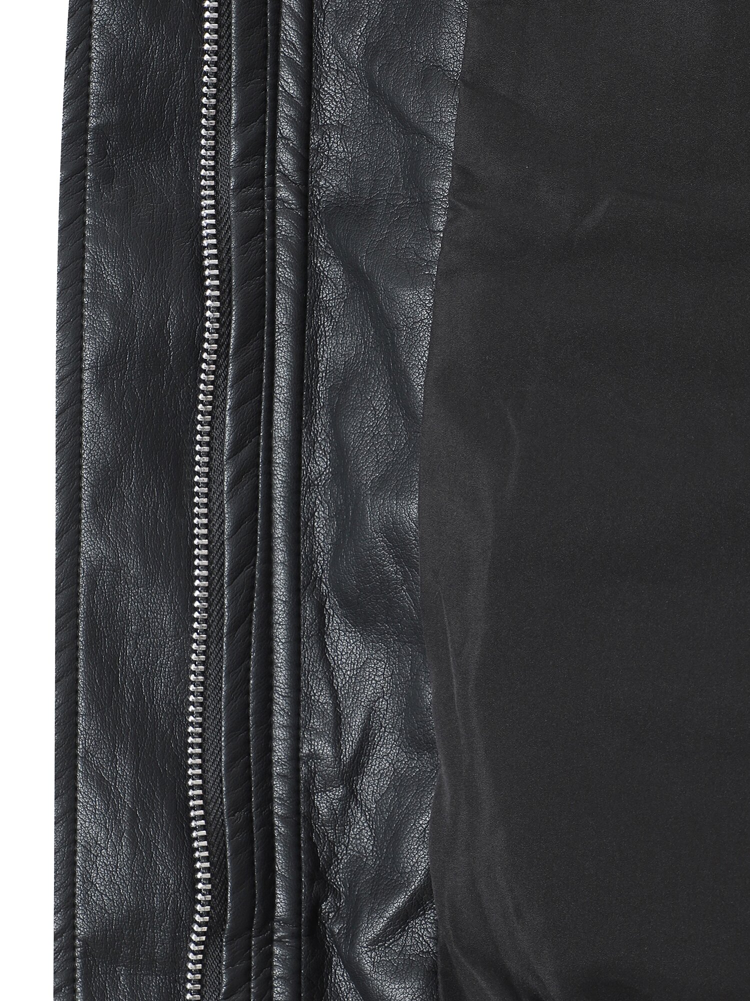 페이크 레더 포켓 싱글 재킷 (BLACK)
