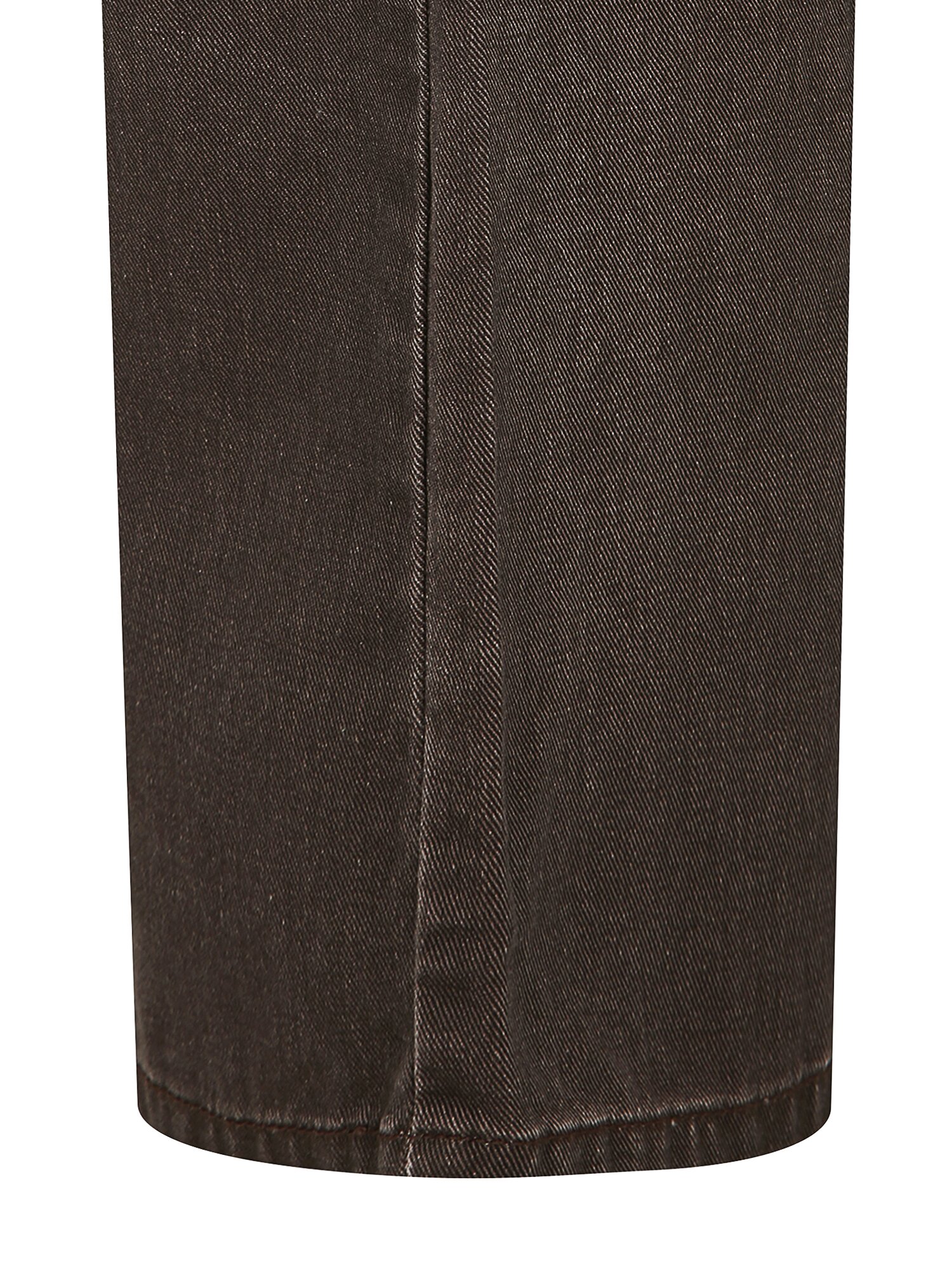 라벨 장식 일자핏 데님 팬츠 (BROWN)