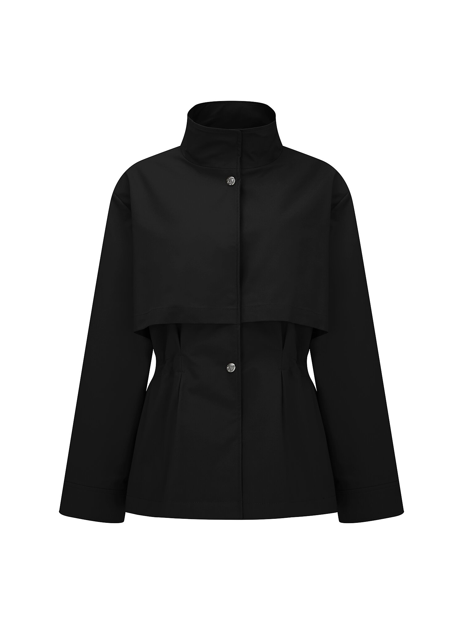 벨트 장식 스트링 하이넥 점퍼 (BLACK)