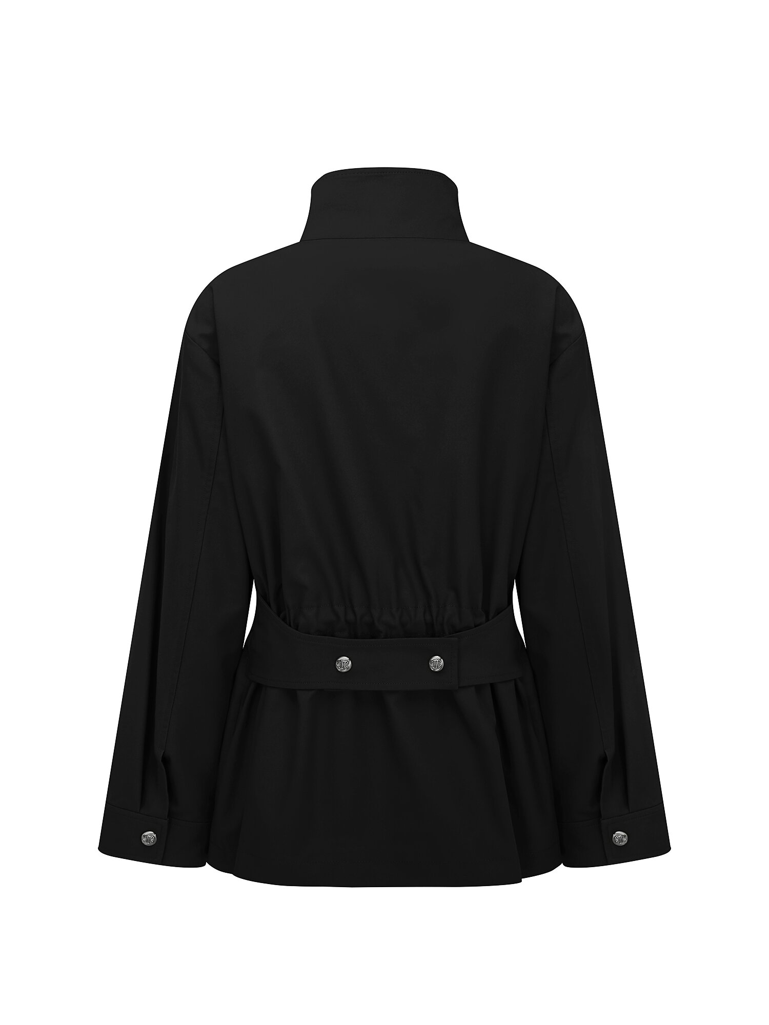 벨트 장식 스트링 하이넥 점퍼 (BLACK)