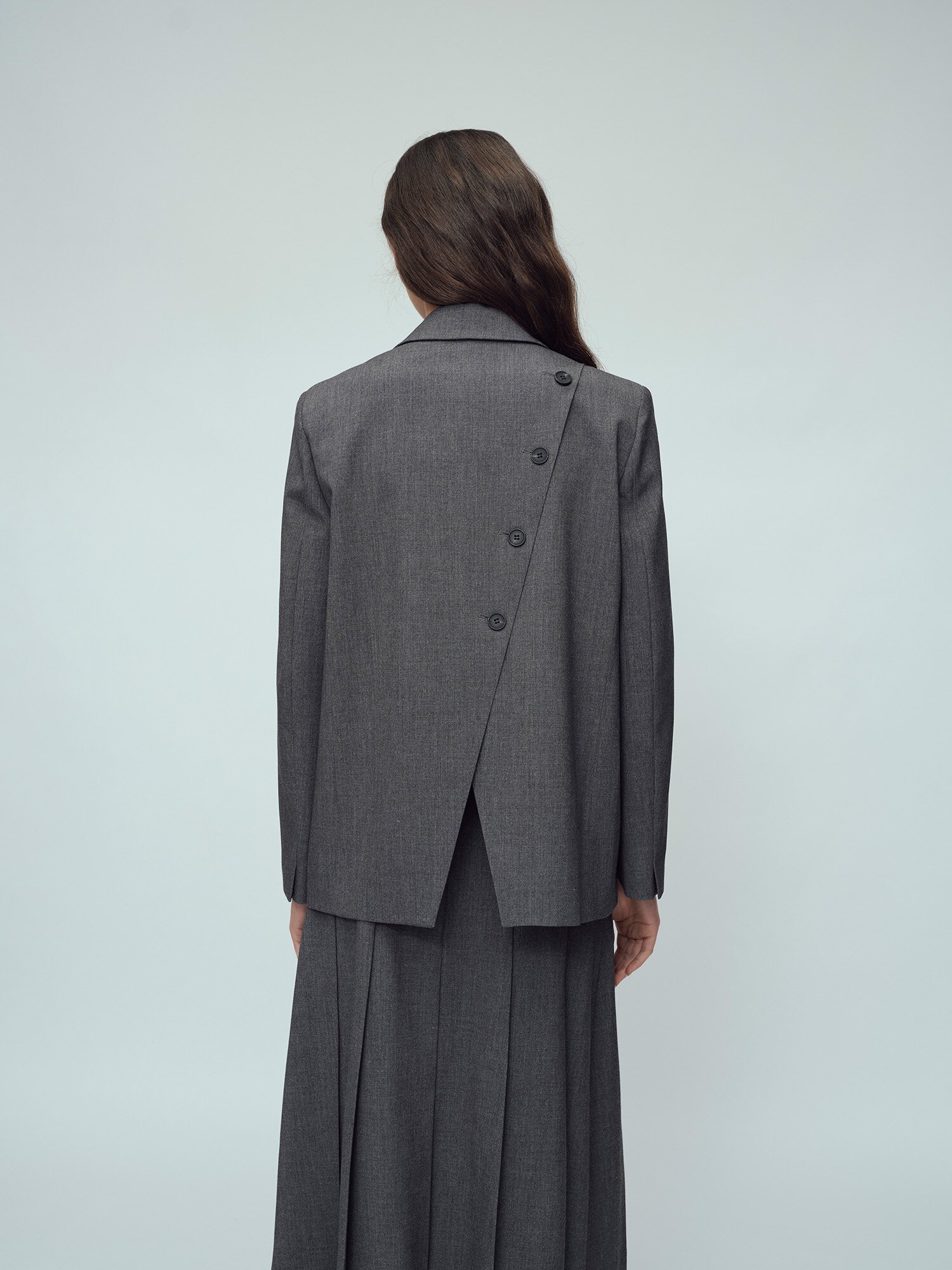 슬릿 포인트 싱글 투버튼 재킷 (GREY)